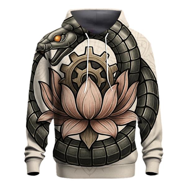Mechanical Lotus Ouroboros premium hoodies