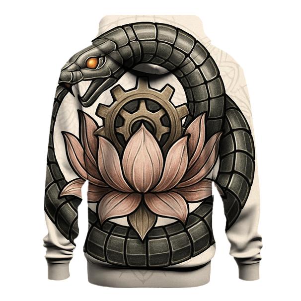Mechanical Lotus Ouroboros premium hoodies