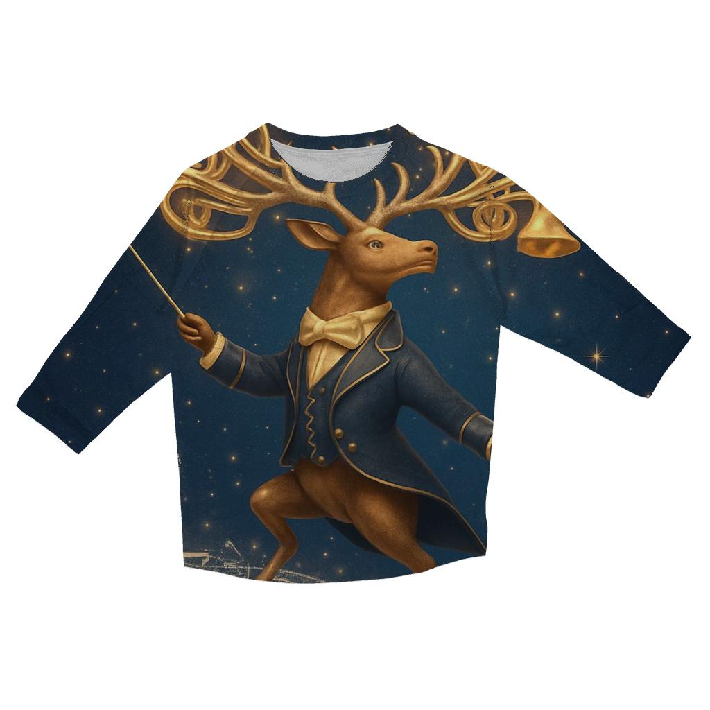 Midnight Reindeer Sky Orchestra cotton quarter sleeve shirts