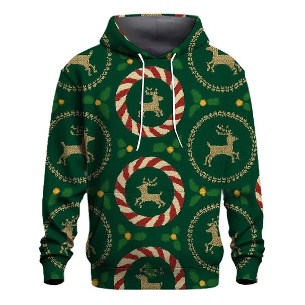 Candy Cane Carousel Reindeer Rings Design hoodies fashion