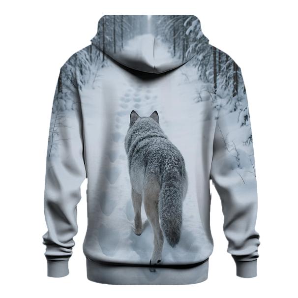 Taiga Wolf Following Reindeer Trail heavyweight hoodies