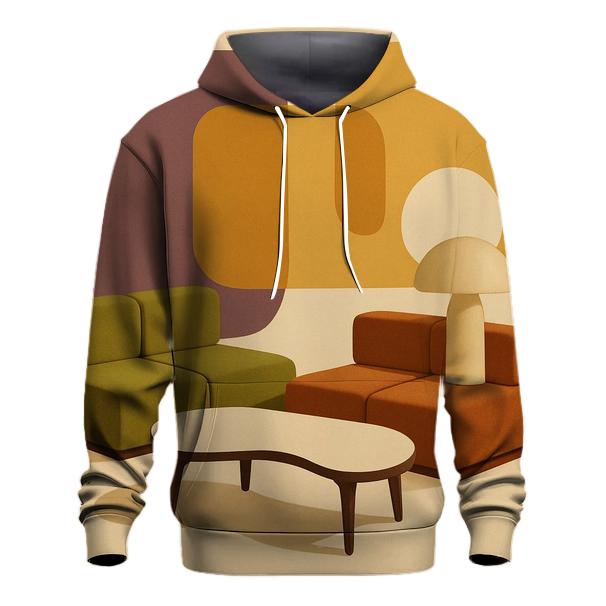 Space Age Lounge Shapes printed hoodies