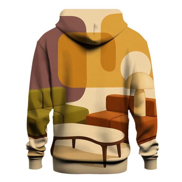 Space Age Lounge Shapes printed hoodies