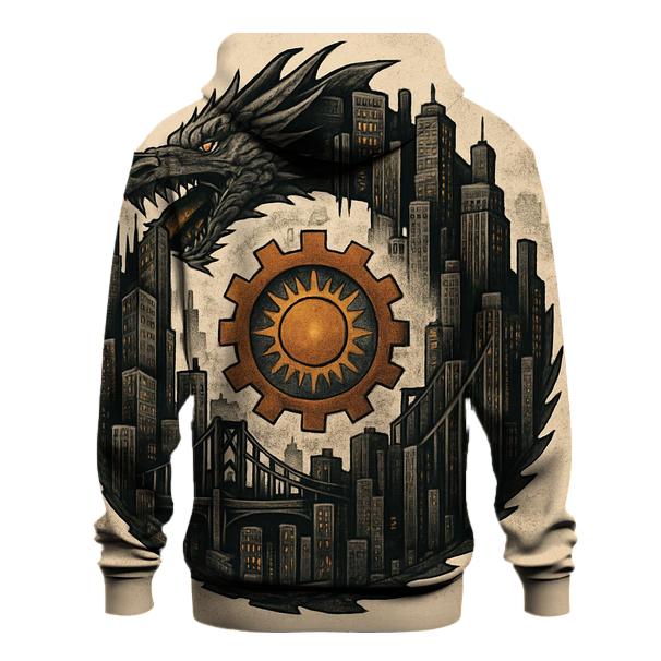 Clockwork City Ouroboros Skyline pullover hoodies