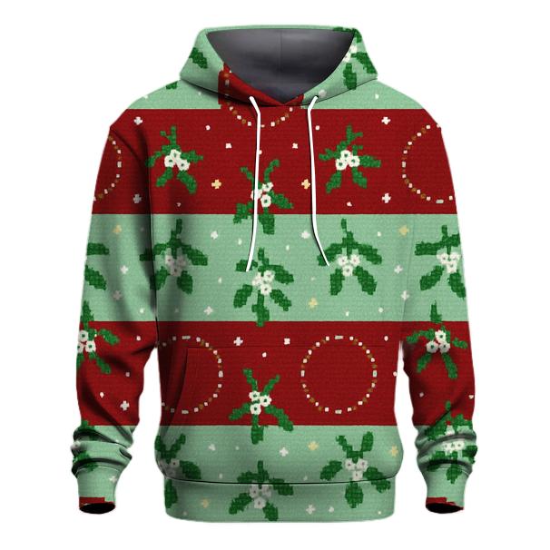Mistletoe Kisses Polka Stripe Design lightweight hoodies