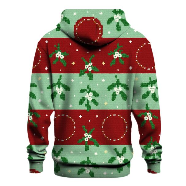 Mistletoe Kisses Polka Stripe Design lightweight hoodies