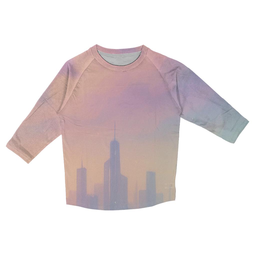 Pastel Cloud Gradient City cotton quarter sleeve shirts