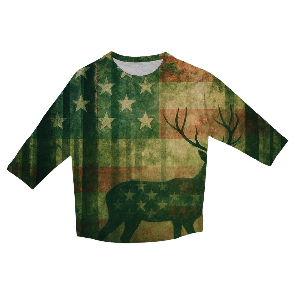 Patriotic Forest Camouflage Spirit cotton quarter sleeve shirts