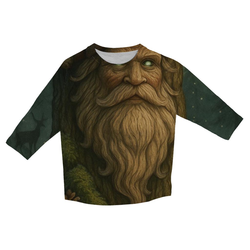 Forest Guardian Woodcarved Santa designer 3/4 sleeve blouses