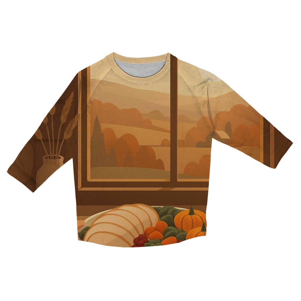Cabin Window Harvest Panorama cotton quarter sleeve shirts