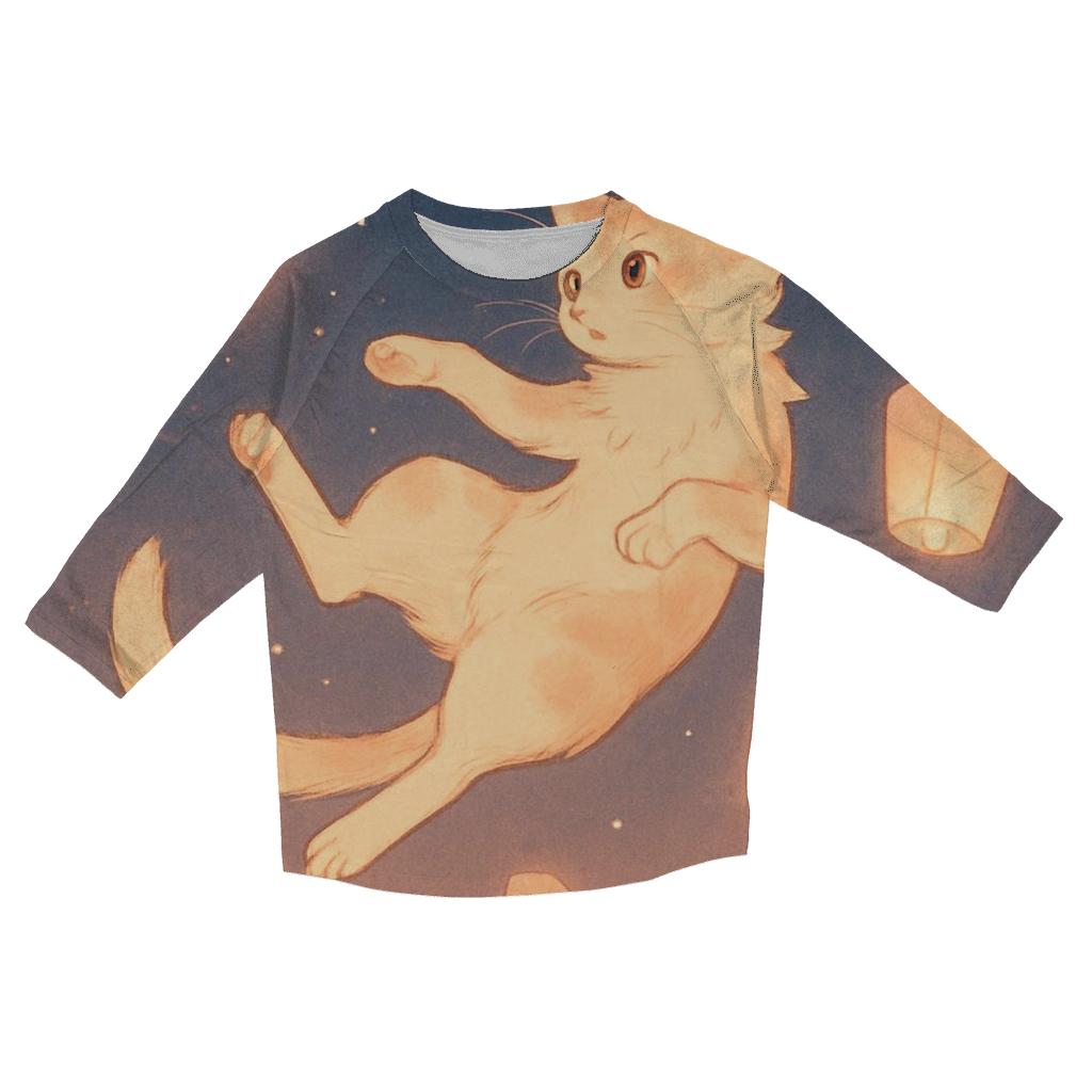 Sky Lantern Acrobat Cat custom 3/4 sleeve shirts