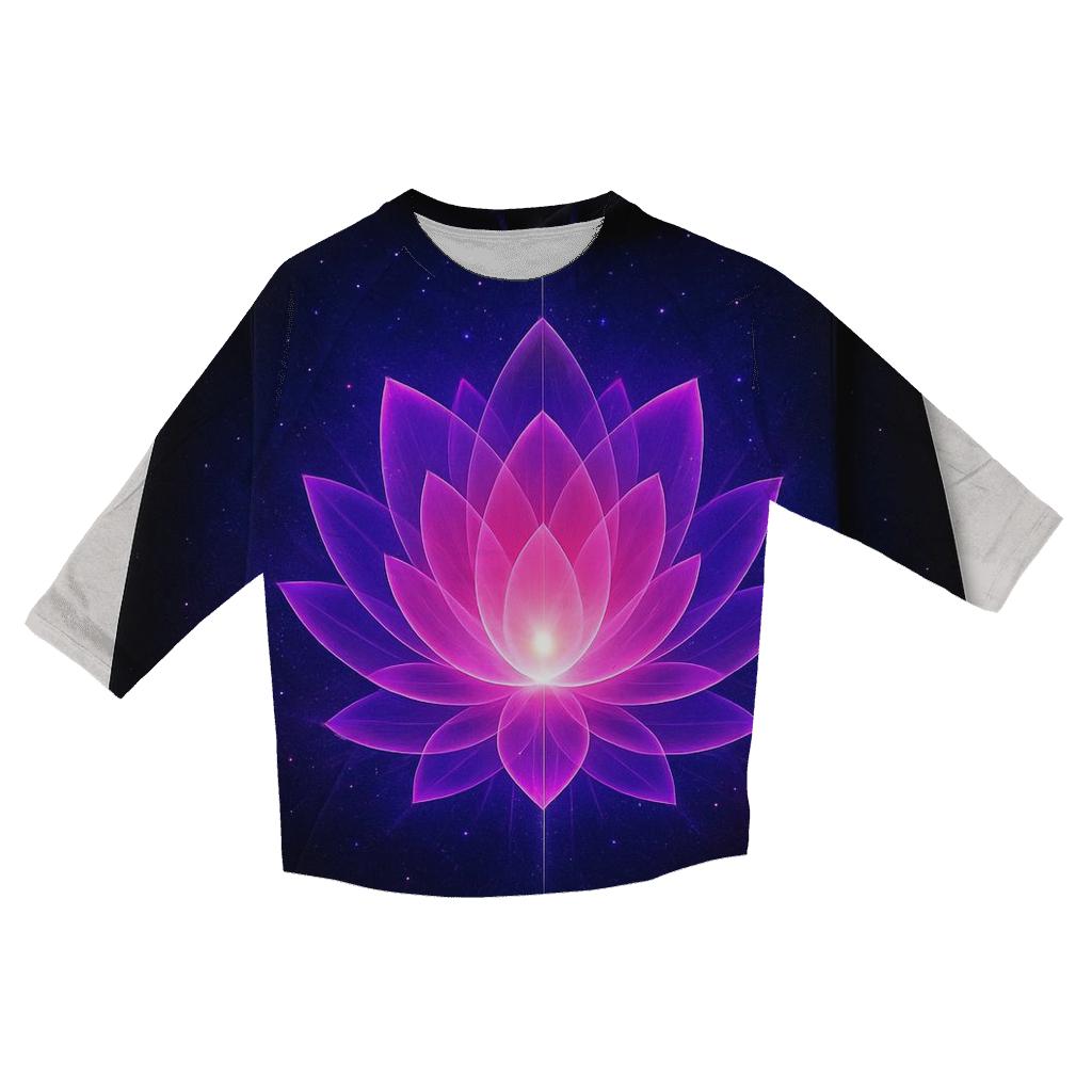 Cosmic Bloom Gradient Lotus personalized 3/4 sleeve tees
