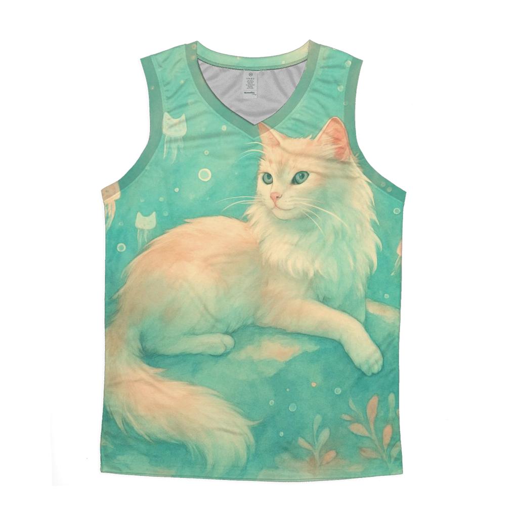 Moonlit Jellyfish Cat Garden casual summer tank tops