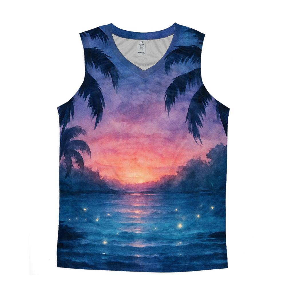 Midnight Lagoon Afterglow cotton sleeveless tops