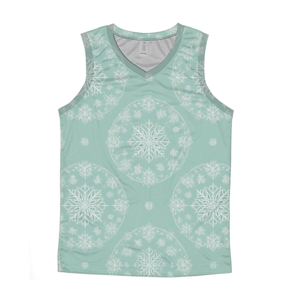 Snowflake Mandala Rings On Icy Mint cotton sleeveless tops