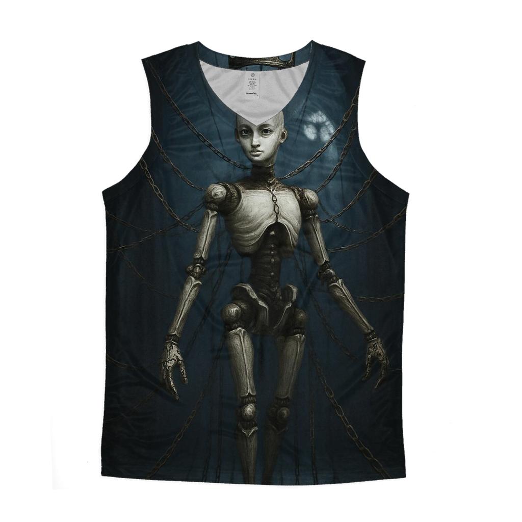 Crowned Marionette Of Rusted Chains trendy fitted tank tops