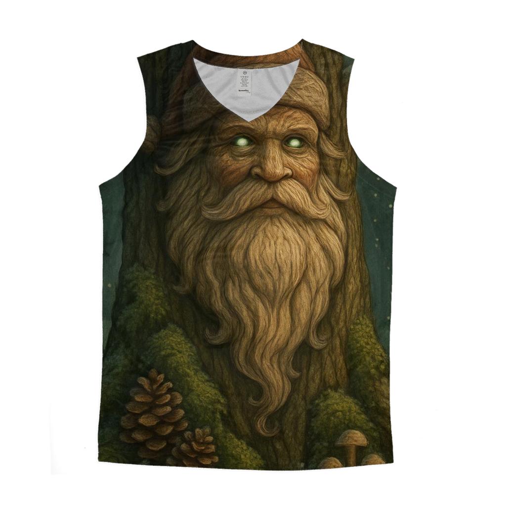 Forest Guardian Woodcarved Santa personalized athletic tanks
