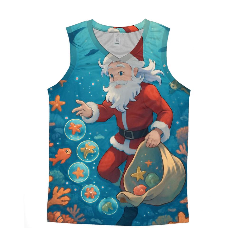 Undersea Coral Reef Santa personalized athletic tanks