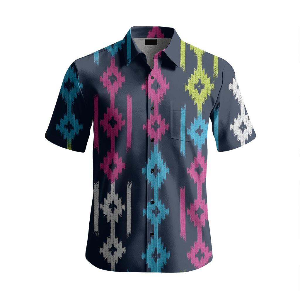 Quantum Ikat Star Drift embroidered logo shirts
