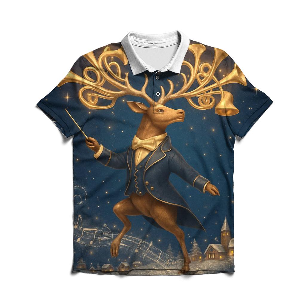 Midnight Reindeer Sky Orchestra branded logo polo shirts