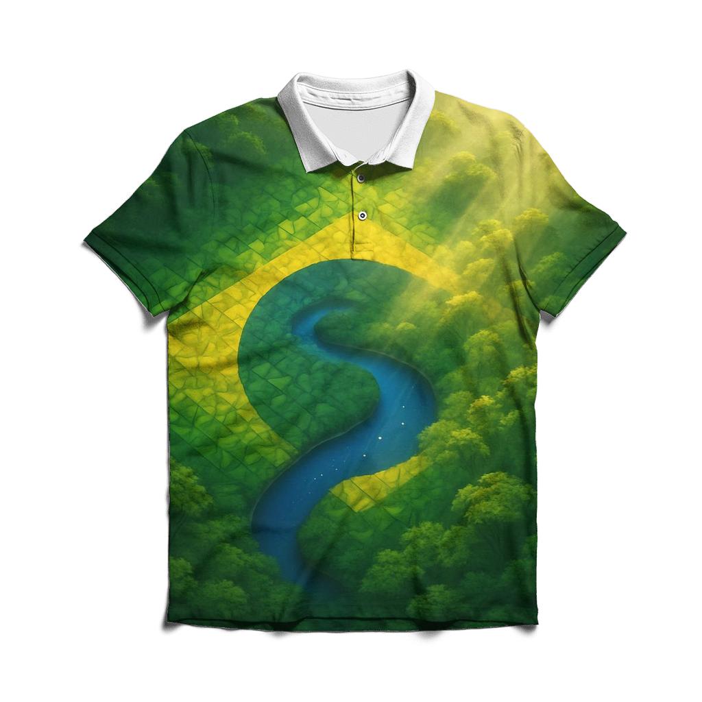 BrazilRainforestCanopyGlow embroidered polo tops