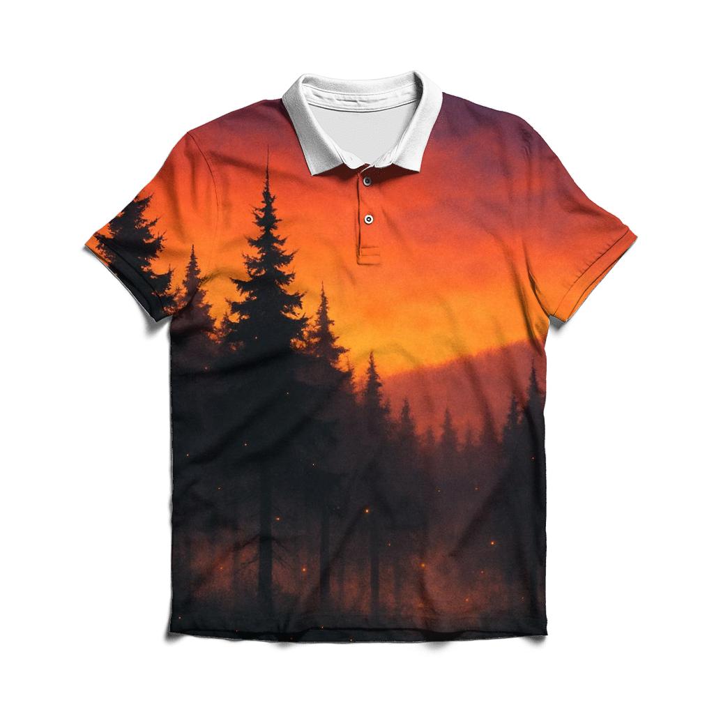 Forest Ember Drift custom polo shirts
