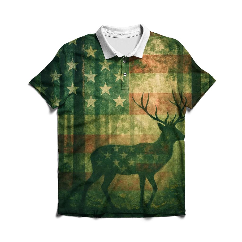 Patriotic Forest Camouflage Spirit classic pique polos