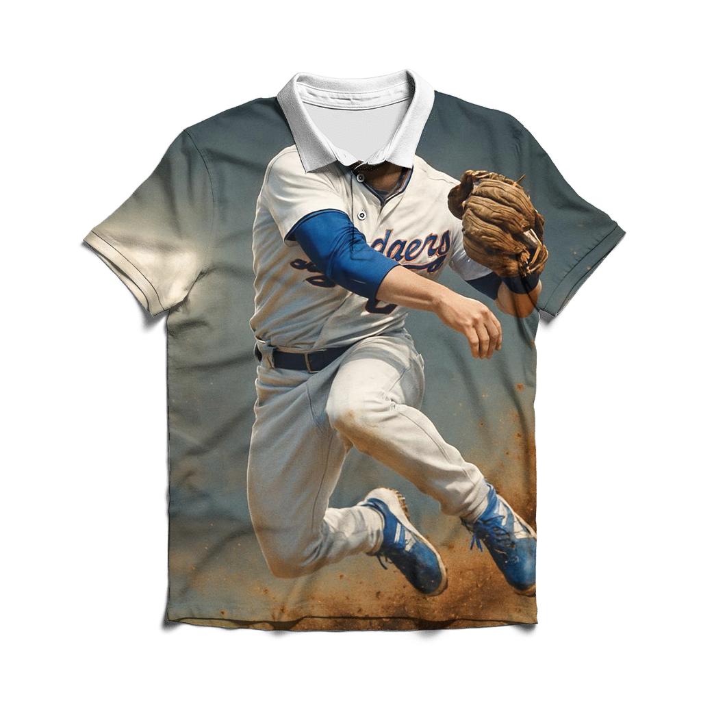 Dodgers Halo Of Dust Double Play casual sports polo shirts