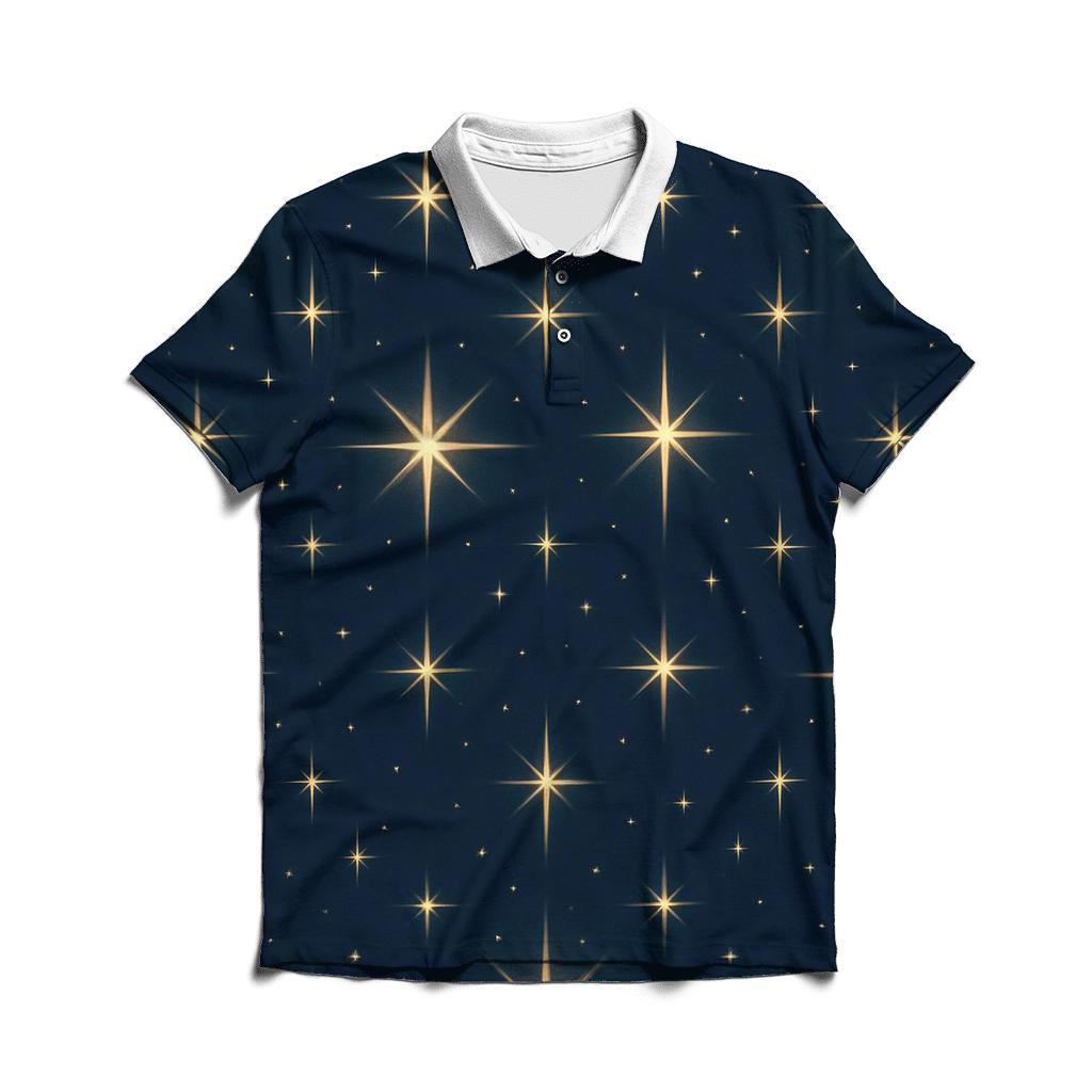 Nativity Star Radiance On Midnight Blue classic pique polos