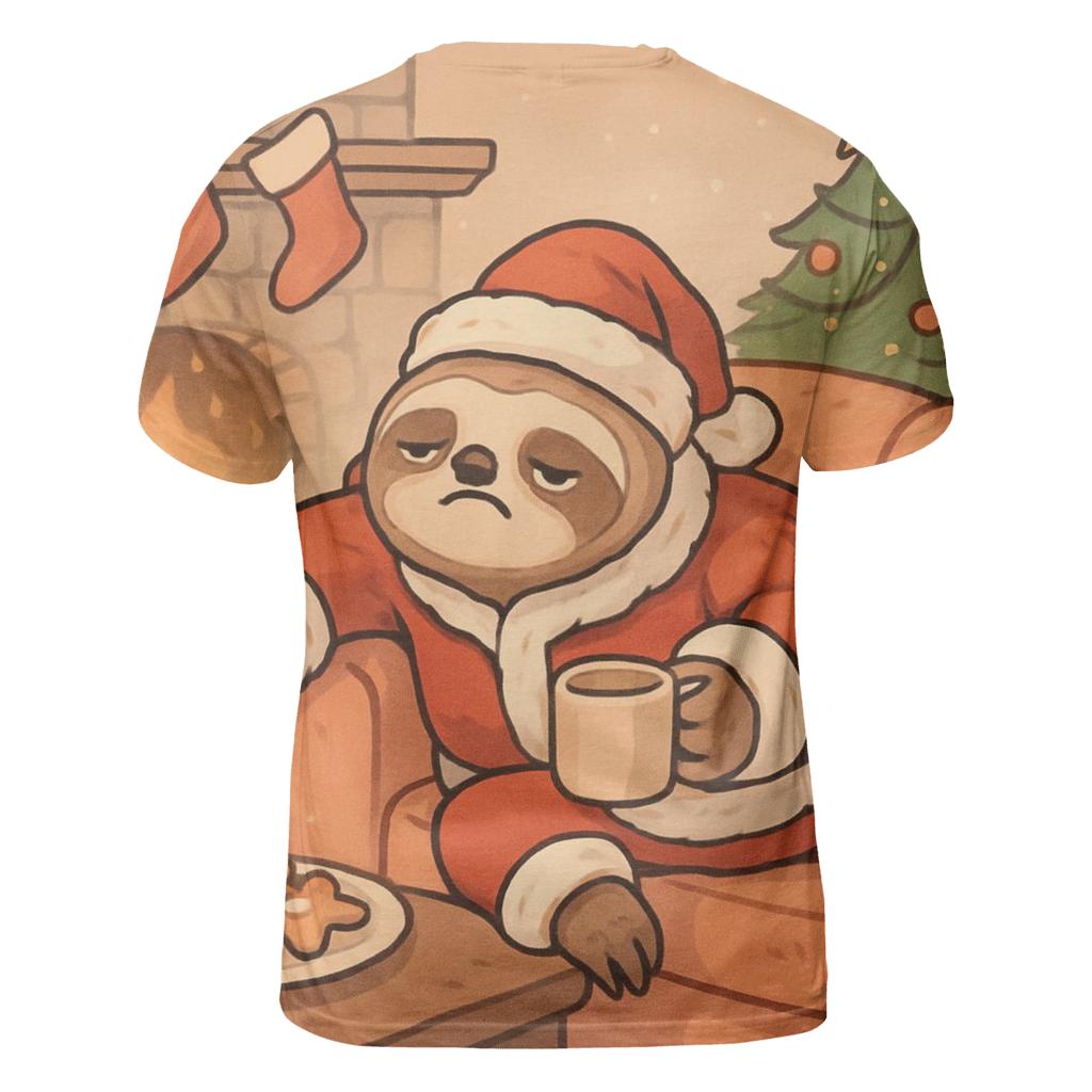 Santa Sloth Couch Hibernation designer pattern shirts