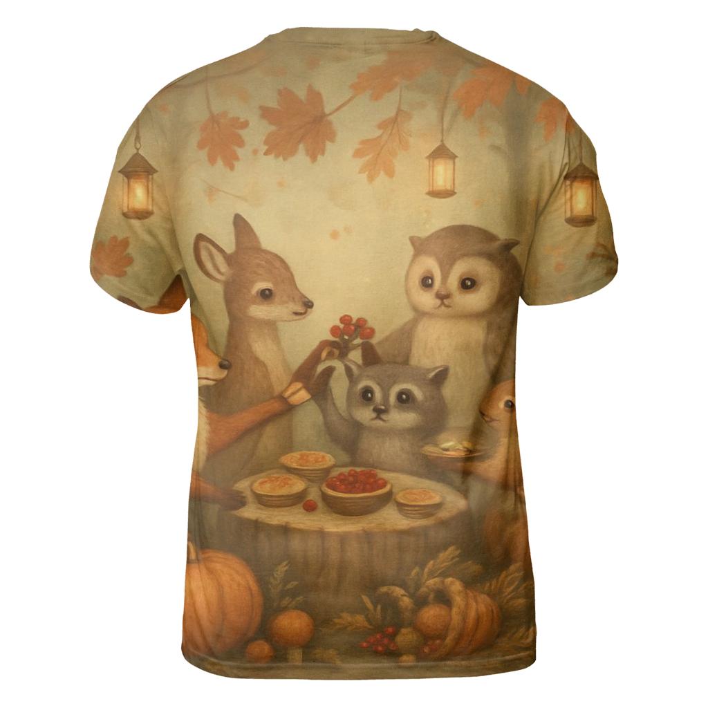 Forest Friends Harvest Circle designer pattern shirts