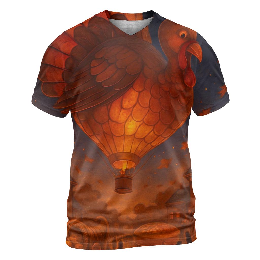 Starlit Turkey Parade Over The Town designer pattern shirts