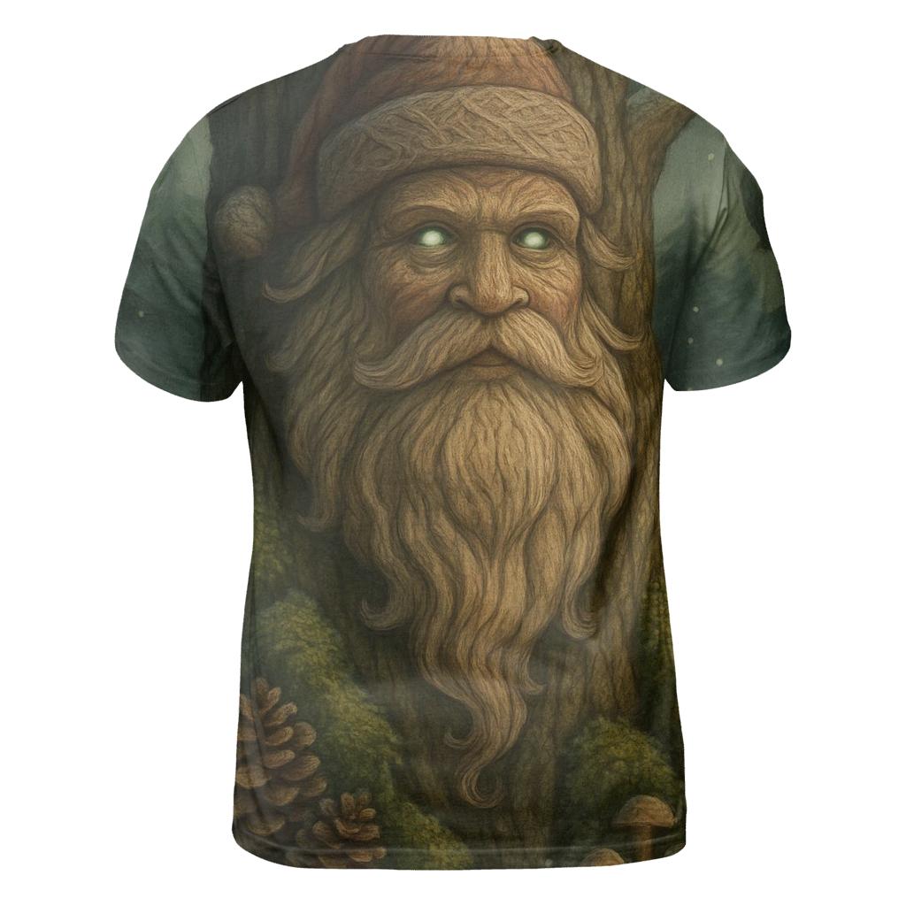 Forest Guardian Woodcarved Santa statement graphic shirts