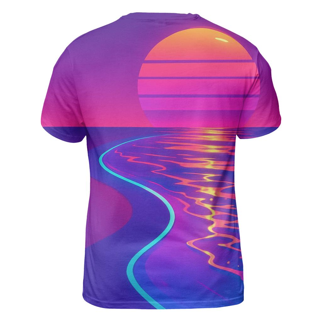 Tidal Neon Reverie artistic all-over print tops