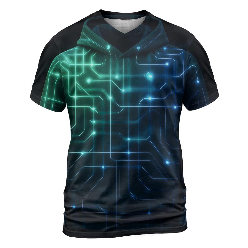 Aurora Circuit Gradient Grid personalized full print shirts