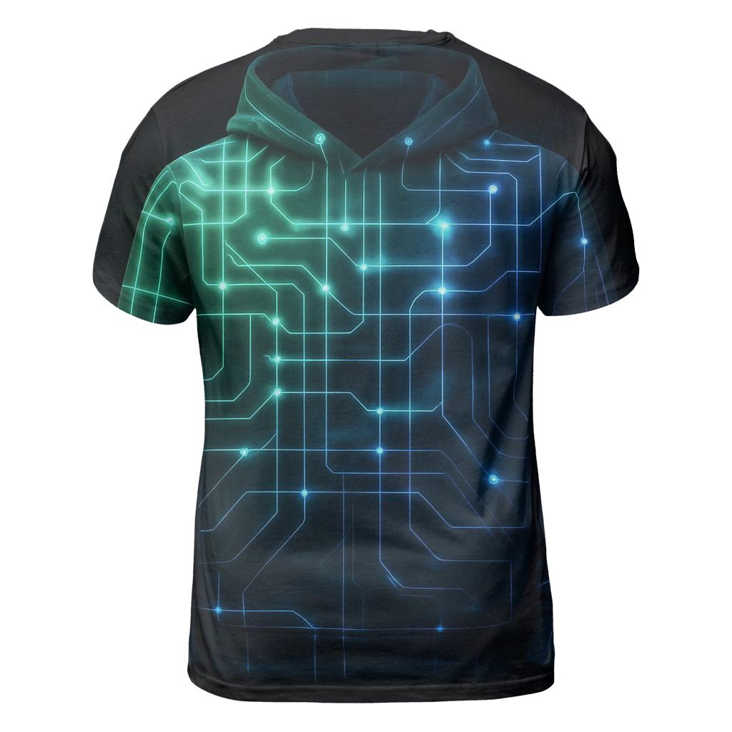 Aurora Circuit Gradient Grid personalized full print shirts