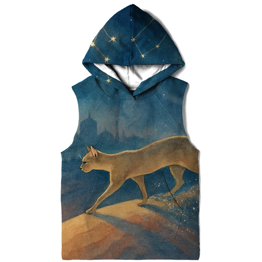 Starlit Desert Mirage Cat designer hoodies