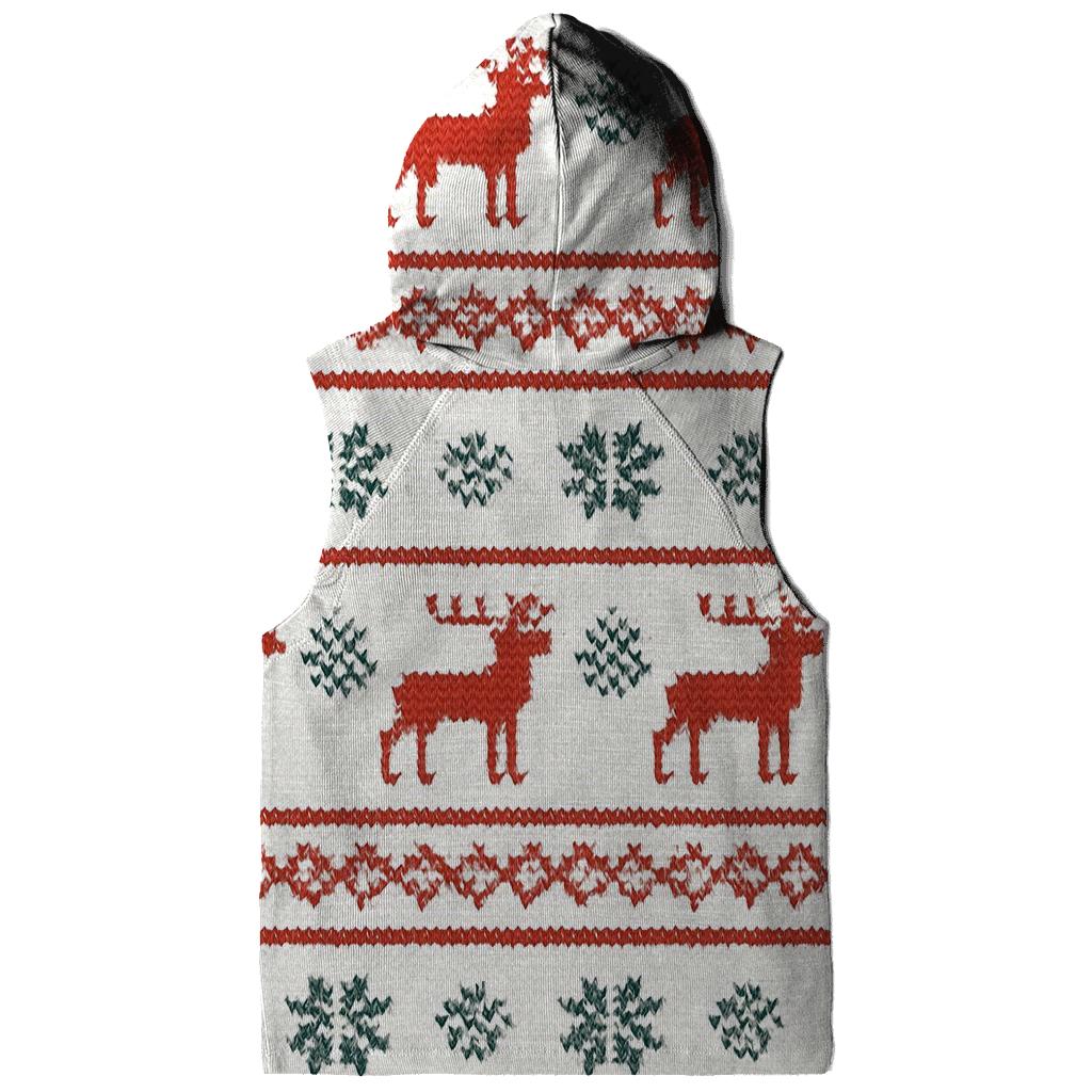 Nordic Reindeer Stripe On Snowfield White pullover hoodies