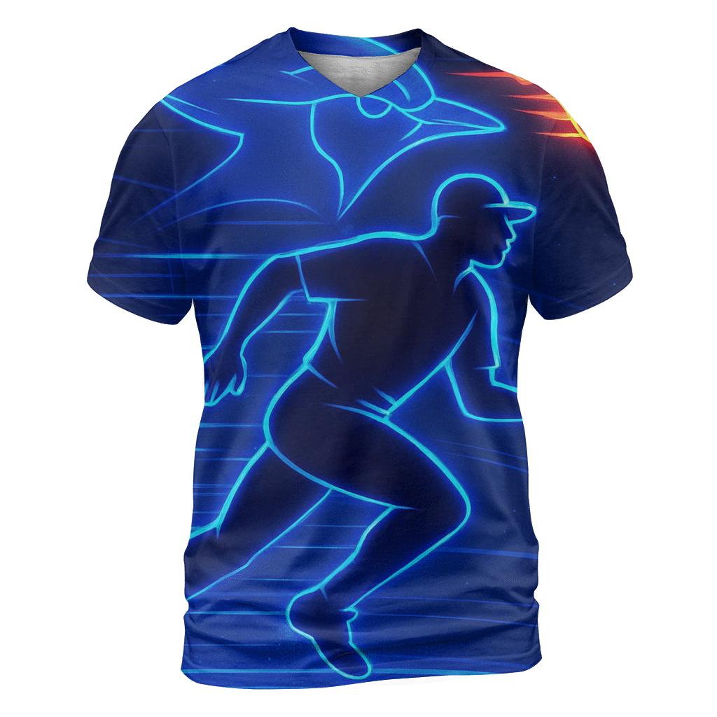 Electric Outfield Chase With Blue Jays Grace statement graphic shirts
