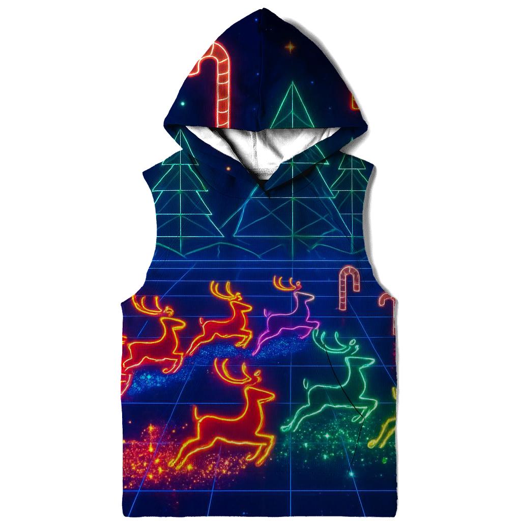 Retro Arcade Reindeer Rally designer hoodies