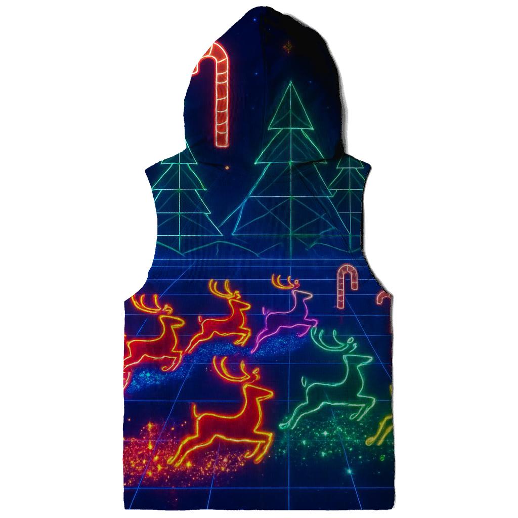 Retro Arcade Reindeer Rally designer hoodies