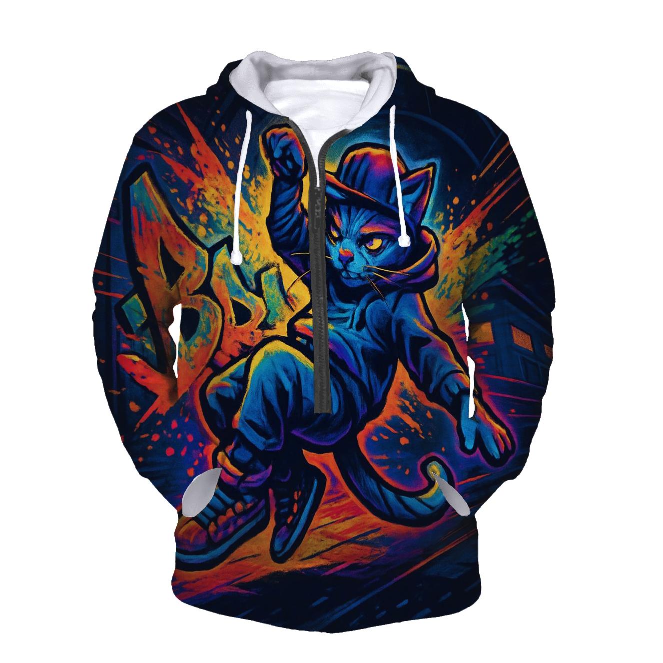 Graffiti Metro Rhythm Cat hoodie designs