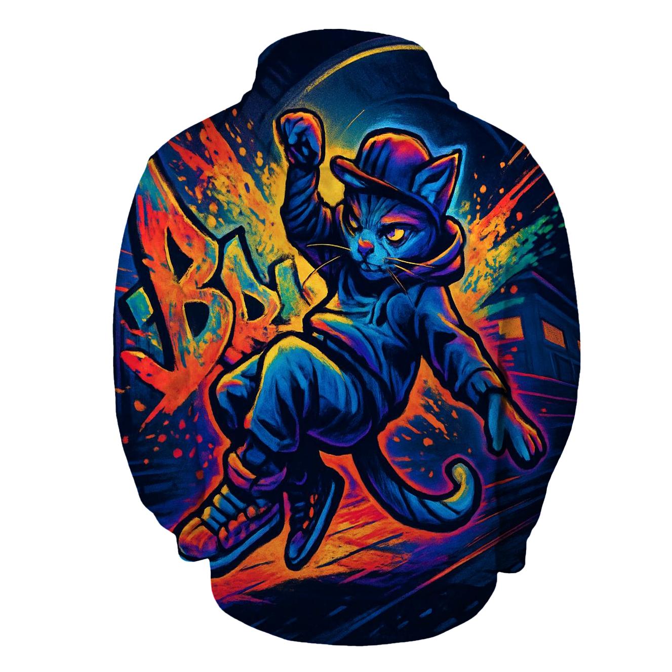 Graffiti Metro Rhythm Cat hoodie designs