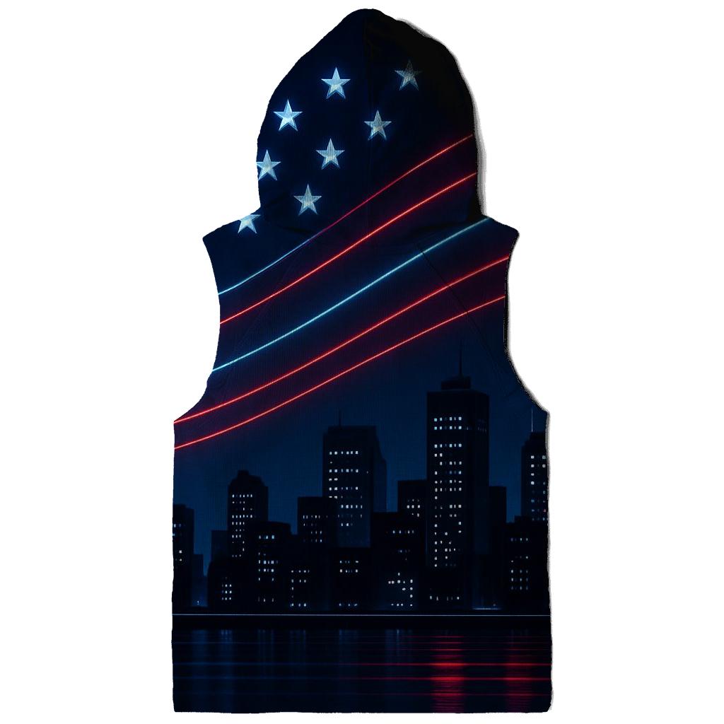 Neon Skyline Star Trails printed hoodies