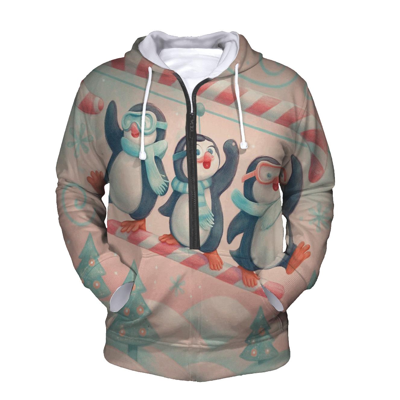 Penguin Ski Lift Snow Circus hoodie designs