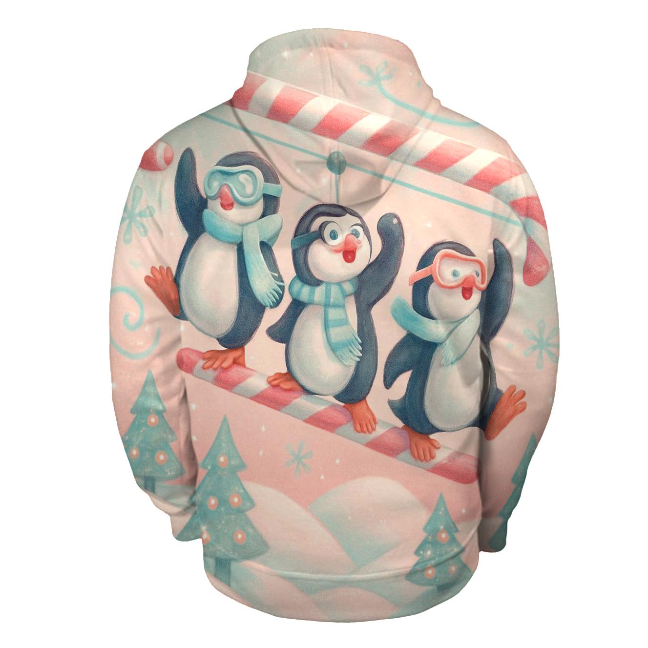 Penguin Ski Lift Snow Circus hoodie designs
