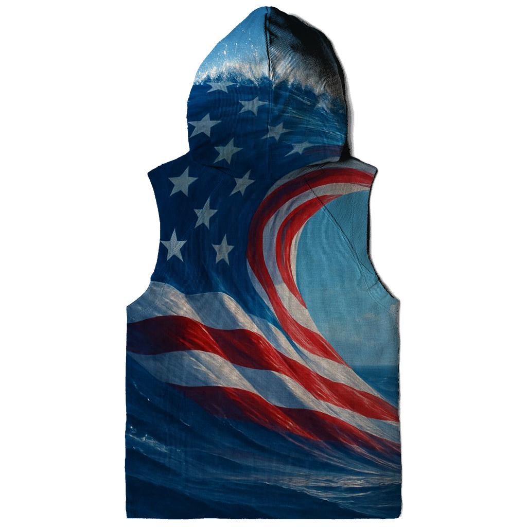 Ocean Wave Ribbon Flag graphic hoodies