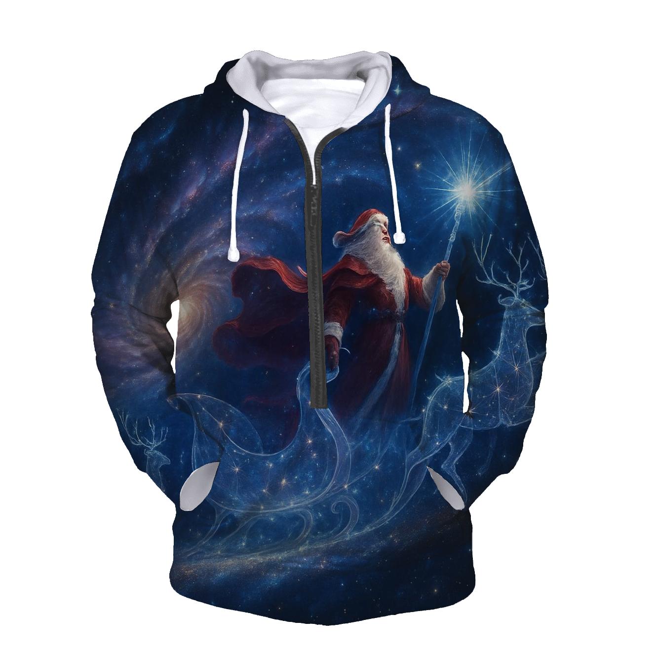 Starlight Astral Sleigh Santa embroidered hoodies
