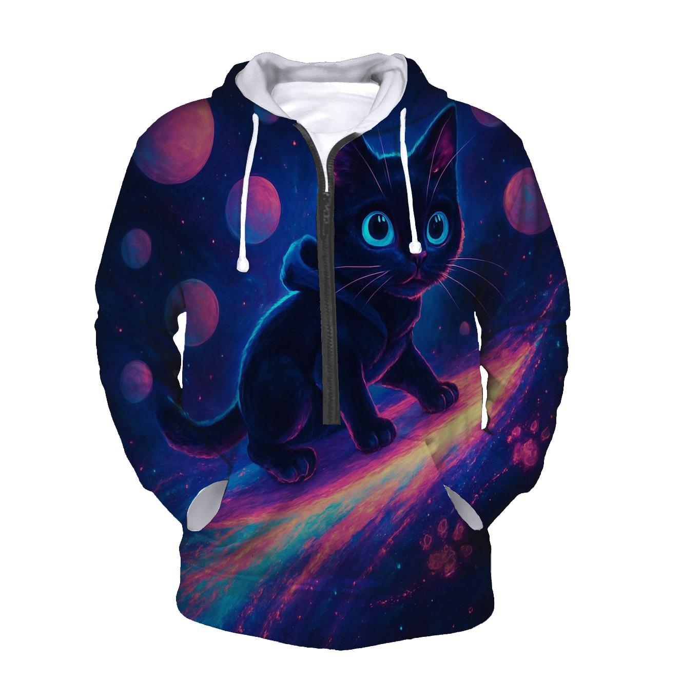 Comet Surfing Space Kitten heavyweight hoodies