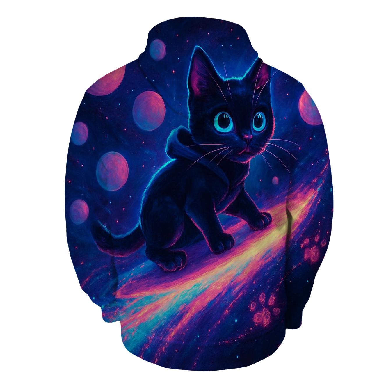 Comet Surfing Space Kitten heavyweight hoodies